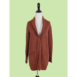 LOGO by Lori Goldstein Melange Sweater Knit Cardigan Shawl Collar‎ S